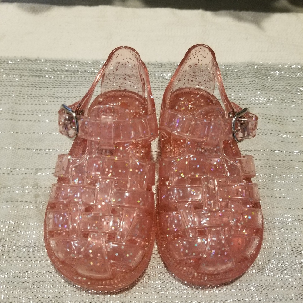 Gap pink sparkle jelly shoes